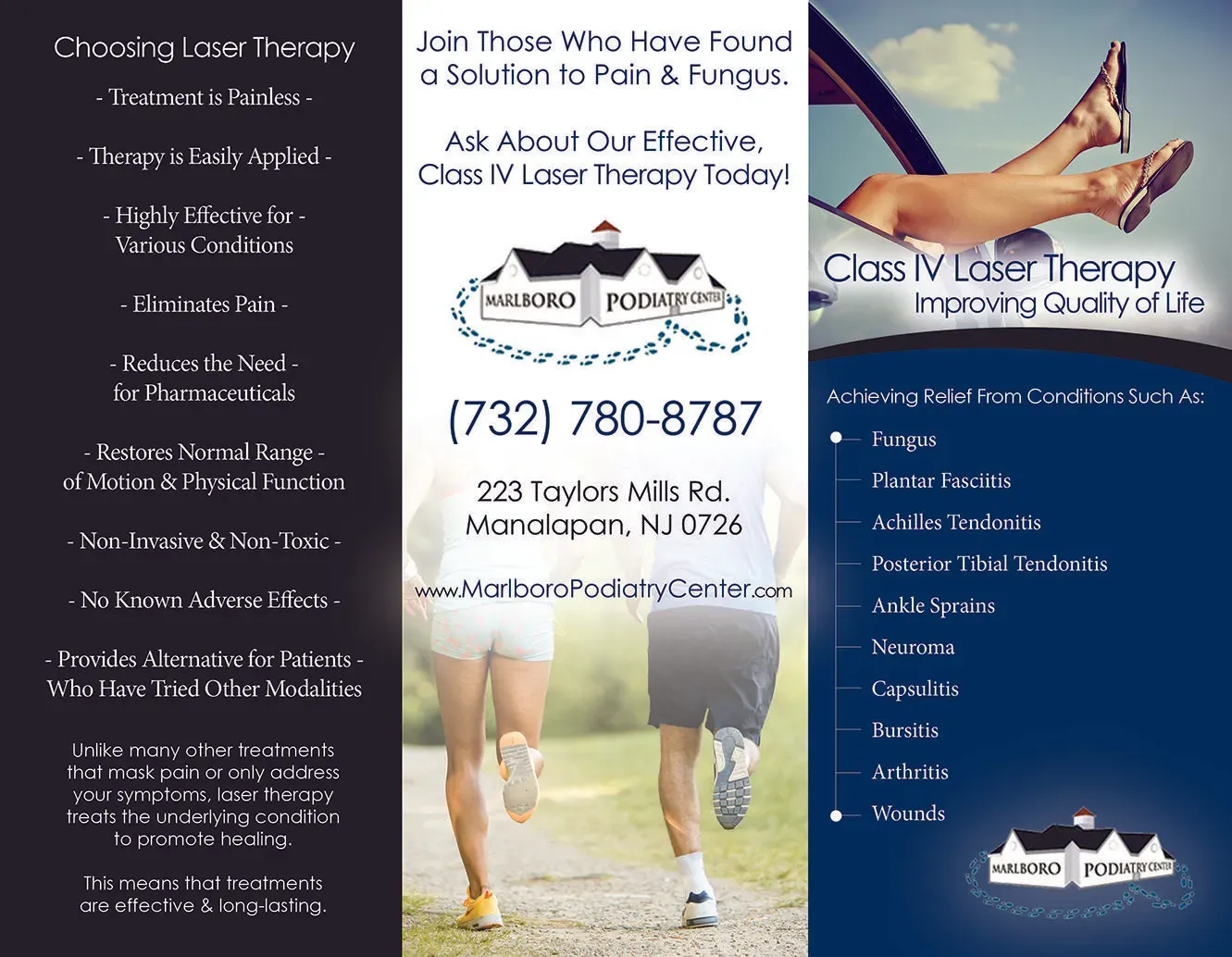 Laser therapy brochure, outside spread